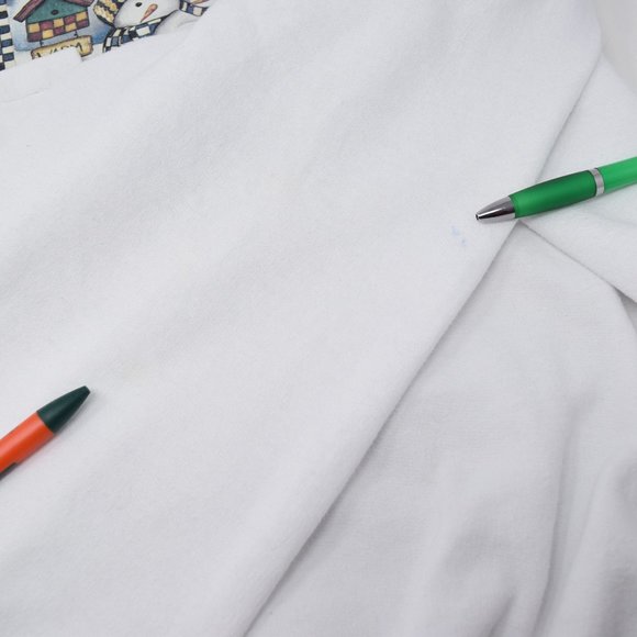 Laurie Korsgaden Snowman Sweatshirt XL Signed Wildside Cottagecore Grandma Chic - Picture 10 of 14